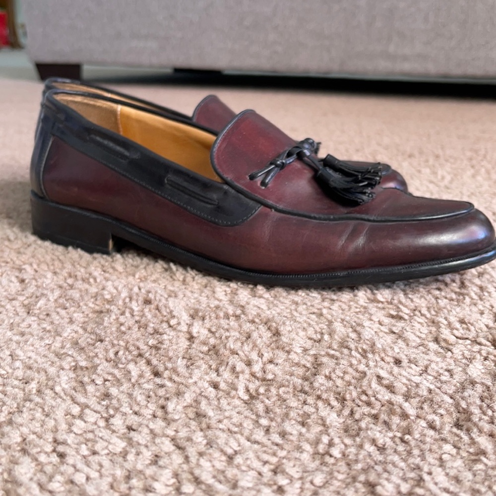 Italian leather Johnston and Murphy loafers